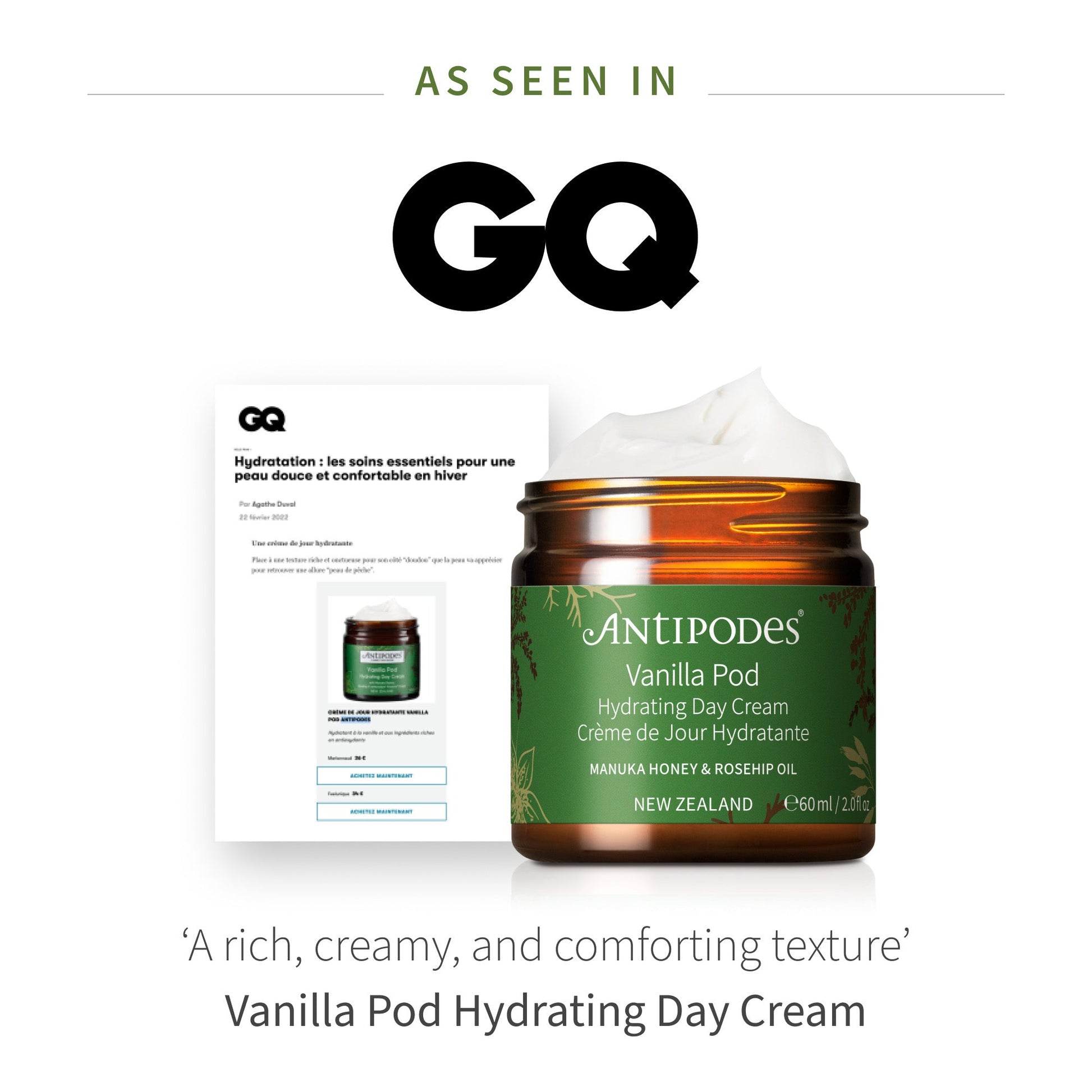 Vanilla Pod Hydrating Day Cream 60ml - Antipodes Australia